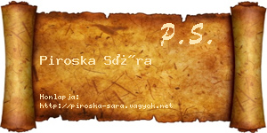 Piroska Sára névjegykártya