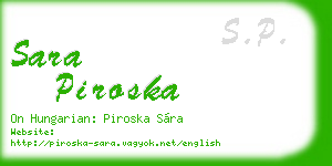 sara piroska business card