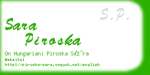 sara piroska business card